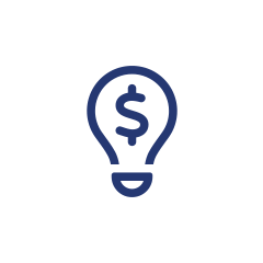 lightbulb icon representing business advisory and financial planning