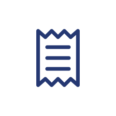 receipt icon representing Sales tax support services