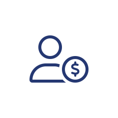 icon-circle-user-coin Icon representing payroll for employees - link to payroll services