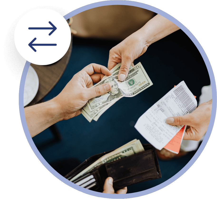 business owner paying an employee after receiving cashflow planning services from MGR Accounting & Tax Consultants