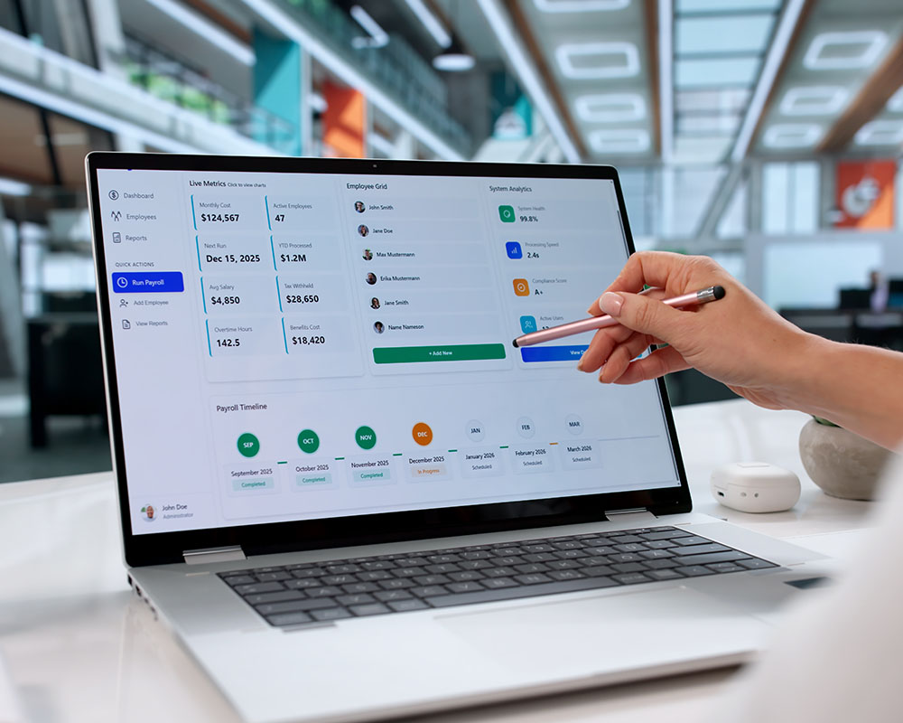 Accountant Using Accounting Software To Manage Company Finances